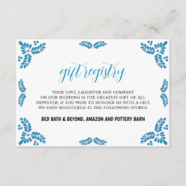 Mexican Talavera Turquoise Minimalist Wedding Tilläggskort