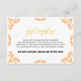 Mexican Talavera Yellow Floral Minimalist Wedding Tilläggskort