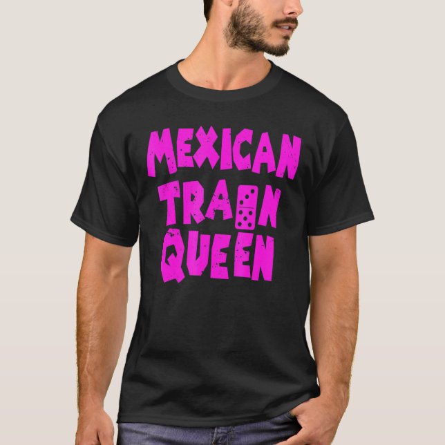Mexican Train Queen Domino Dominoes Game For Her T Shirt (Framsida)
