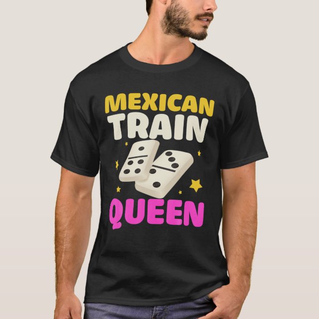 Mexican Train Queen Dominos T Shirt (Framsida)