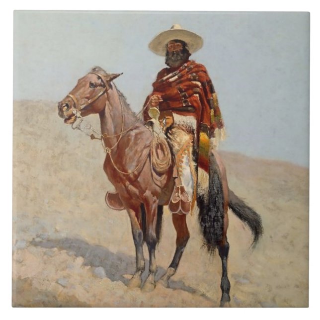 ’Mexican Vaquero Horseman’ av Frederick Remington Kakelplatta (Framsidan)