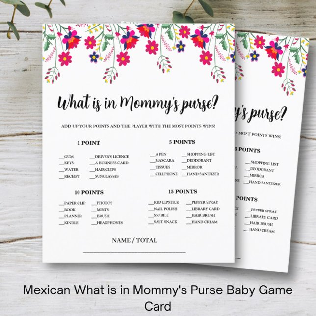 Mexican What is in Mommy's Purse Baby Game Card  (Skapare uppladdad)