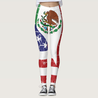 Mexicansk amerikanska flaggandamasker leggings