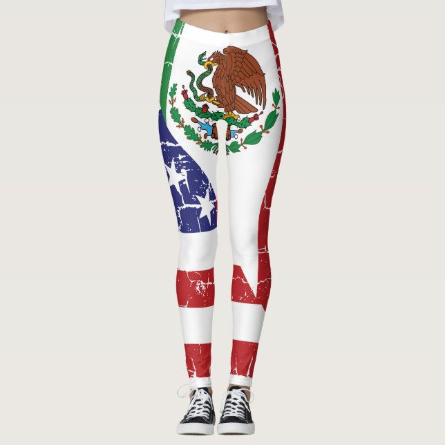 Mexicansk amerikanska flaggandamasker leggings (Framsida)