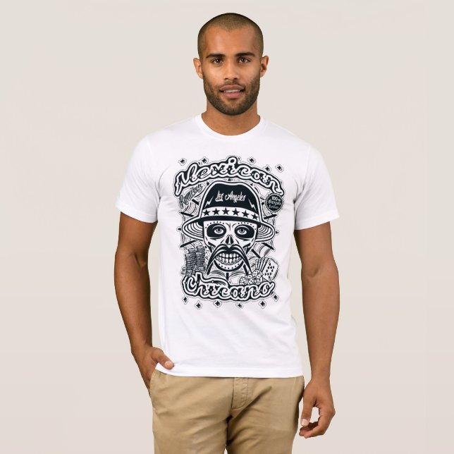 Mexicansk ChicanoBW Ramirez T Shirt (Hel framsida)