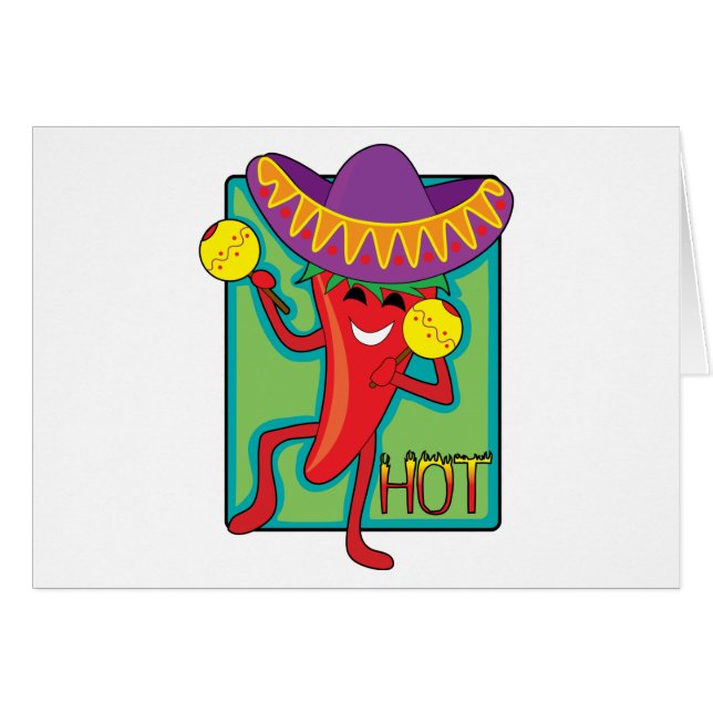 Mexicansk Chili Hälsningskort (Framsidan Horizontal)
