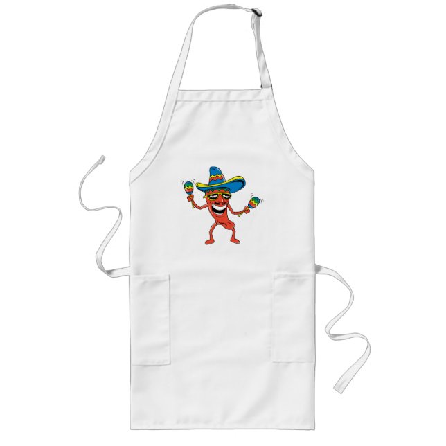Mexicansk Chilipeppar Långt Förkläde (Framsidan)