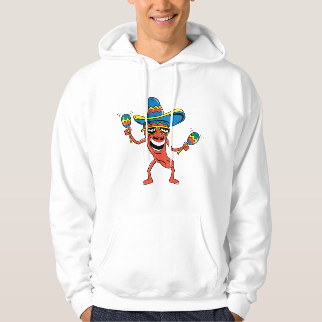 Mexicansk Chilipeppar Sweatshirt Med Luva (Framsida)