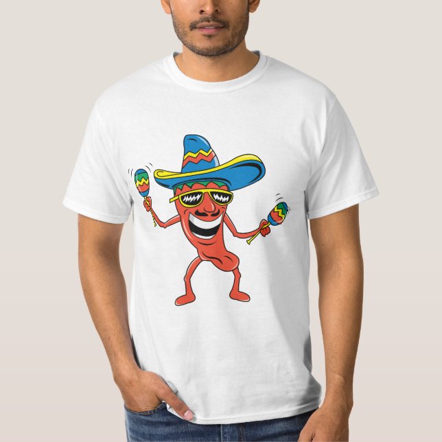 Mexicansk Chilipeppar T Shirt (Framsida)
