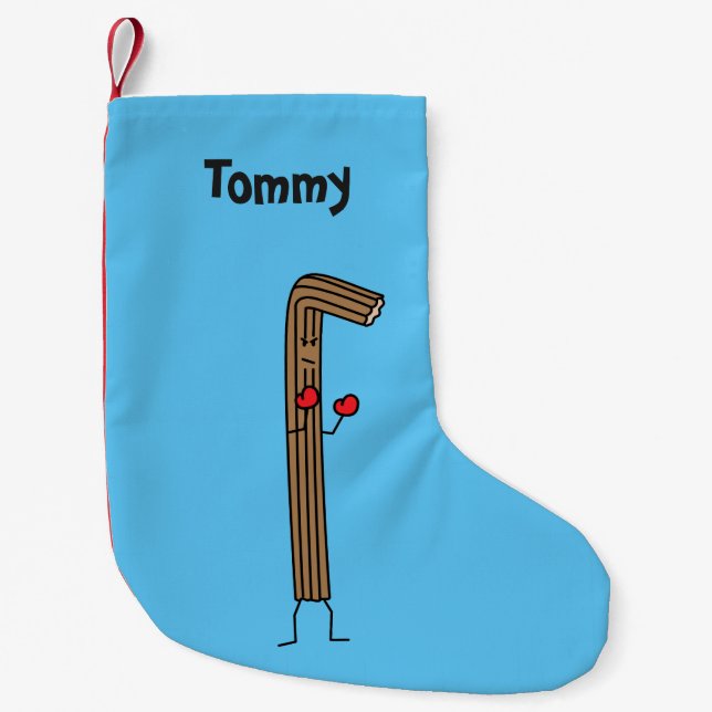 Mexicansk Churro kämpe med röda boxninghandskar Liten Julstrumpa (Framsidan)