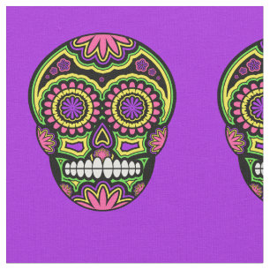 Mexicansk day of the dead för sockerskallemönste tyg