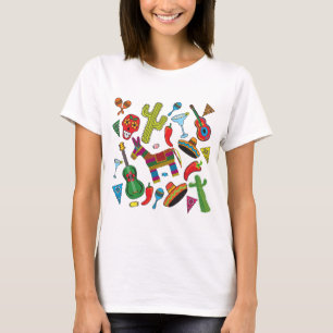 Mexicansk Fiestapartybilder Tee Shirt