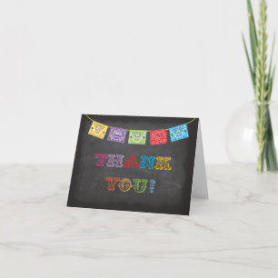 Mexicansk Fiestatackkort för svart tavla Tack Kort