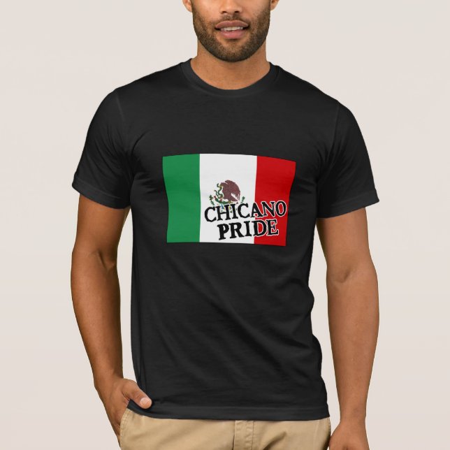 Mexicansk flagga för Chicanopride Tee Shirt (Framsida)