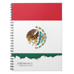 Mexicansk flagga för klassiker anteckningsbok med spiral