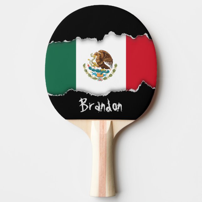 Mexicansk flagga för klassiker pingisracket (Framsidan)