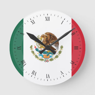 Mexicansk flagga för klassiker rund klocka