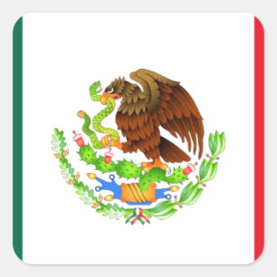 Mexicansk flagga fyrkantigt klistermärke