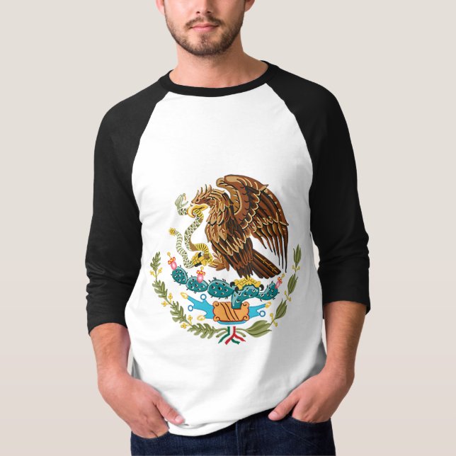 MEXICANSK FLAGGA - MEXICO STIL - VAPENSKÖLD TEE SHIRT (Framsida)