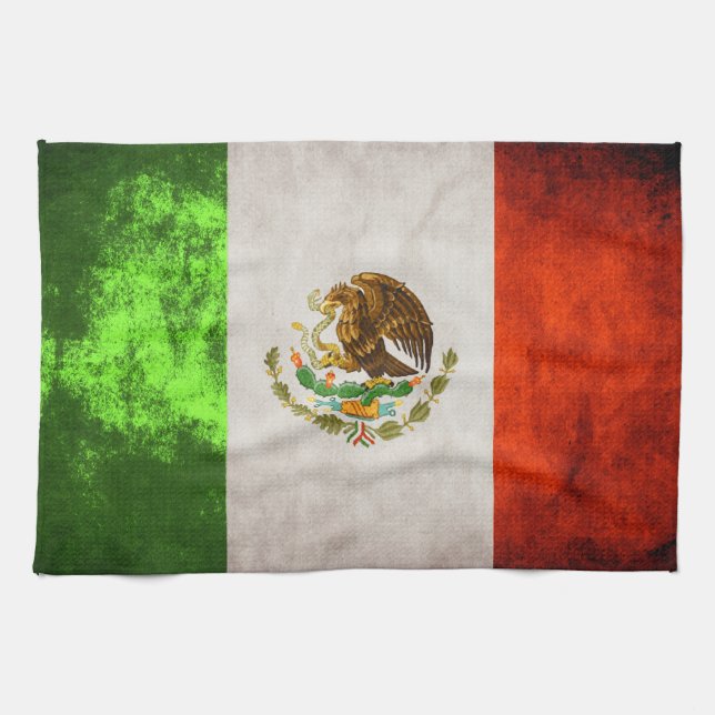 Mexicansk flaggahandduk 16" x 24", kökshandduk (Horisontell)