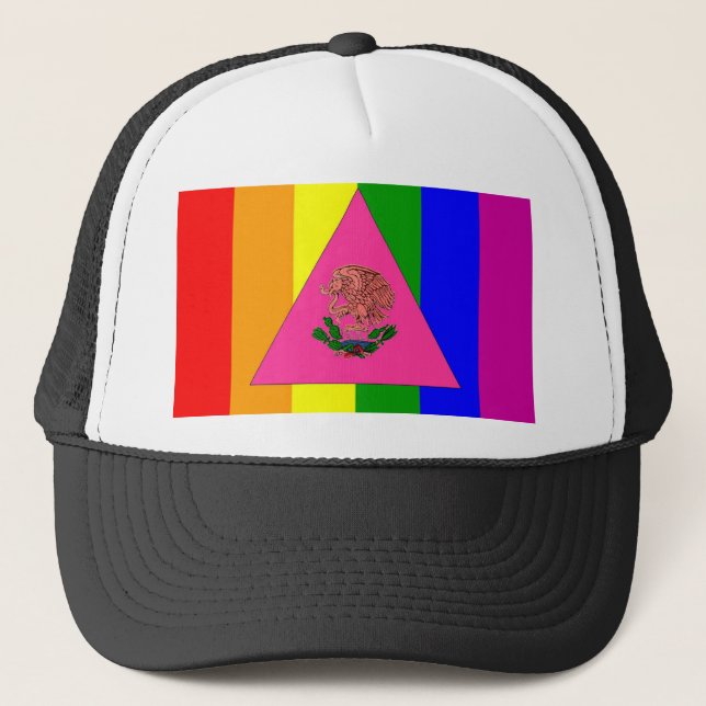 Mexicansk gay prideflagga truckerkeps (Framsida)