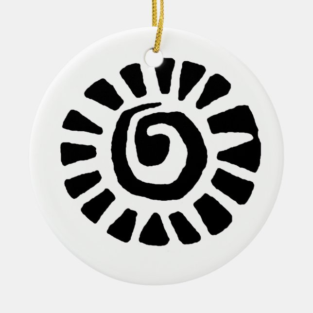 Mexicansk indisk sol julgransprydnad keramik (Framsidan)