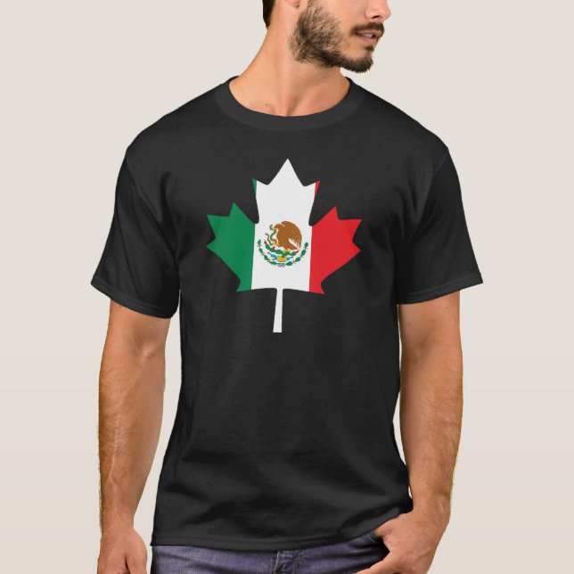 Mexicansk kanadensisk flagga t-shirt (Framsida)