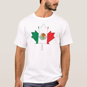 Mexicansk kanadensisk flagga tee shirt