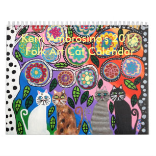 Mexicansk kattkalender för Folk konst Ambrosino Kalender