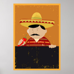 Mexicansk kockkockmeny poster