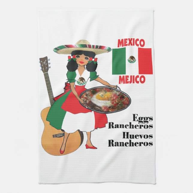 Mexicansk kökhandduk Huevos Rancheros Kökshandduk (Vertikal)