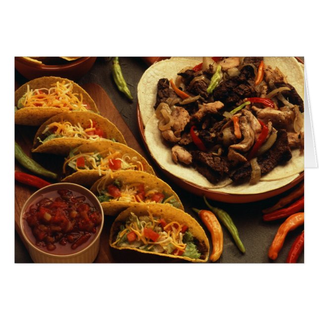 Mexicansk mat hälsningskort (Framsidan Horizontal)