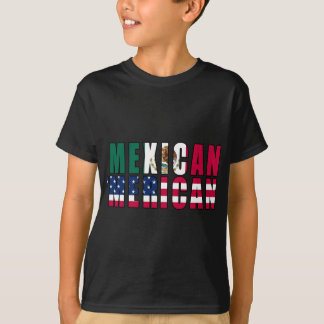 Mexicansk 'Merican flaggor - mexicansk amerikan T-shirt