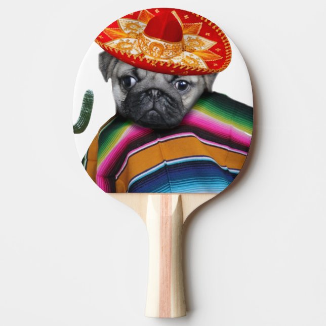 Mexicansk mopshund pingisracket (Framsidan)