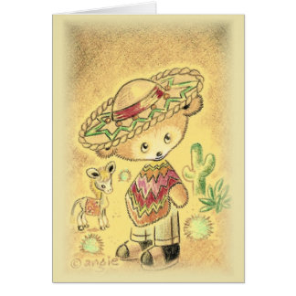 Mexicansk nalle i Sombrero Hälsningskort