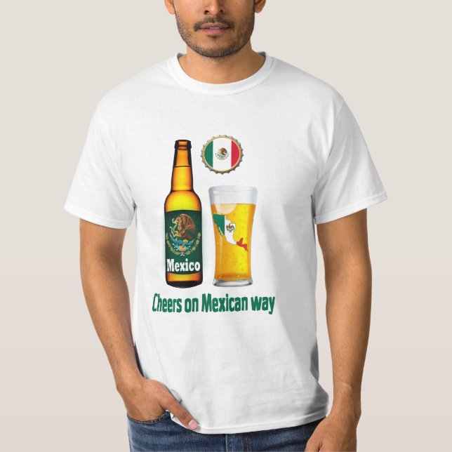 Mexicansk ölskjorta t-shirt (Framsida)