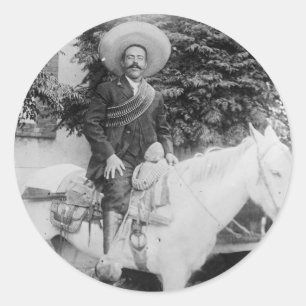 Mexicansk revolutionär General för Pancho villa Runt Klistermärke