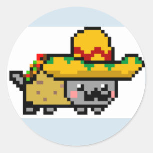 Mexicansk sida för Nyan kattklistermärke av 20 Runt Klistermärke