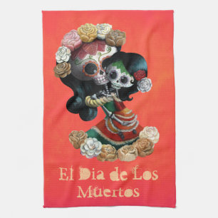 Mexicansk skelett- moderlig kärlek kökshandduk