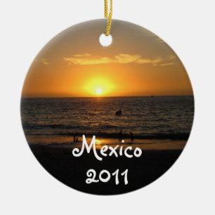 Mexicansk solnedgång; Mexico souvenir Julgransprydnad Keramik