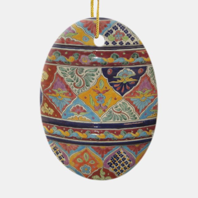 Mexicansk Talavera stilkrukmakeri Julgransprydnad Keramik (Baksidan)
