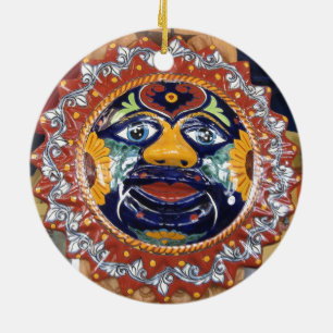 Mexicansk Talavera stilsol Julgransprydnad Keramik