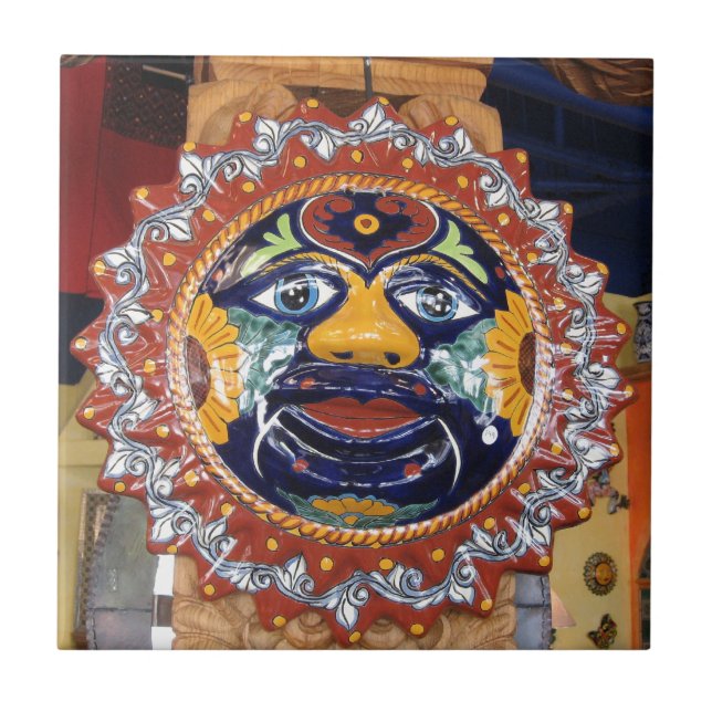 Mexicansk Talavera stilsol Kakelplatta (Framsidan)