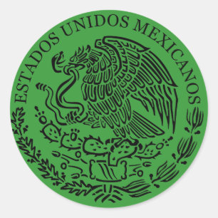Mexicansk vapensköldklistermärke runt klistermärke