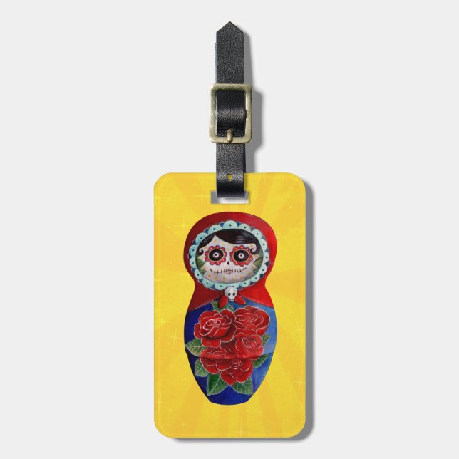 Mexicanska Catrina Matryoshka Bagagebricka (Vertikal Framsida)