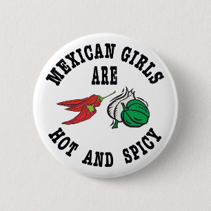 Mexicanska flickor är hoade & kryddiga knapp