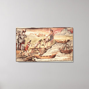 Mexicanska indiska boatbuilders canvastryck