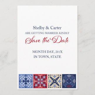 Mexicanska Talavera belägger med tegel bröllop Spara Datumet