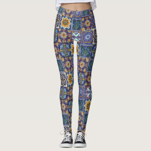 Mexicanska Talavera belägger med tegel Leggings