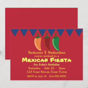 Mexicanskt Fiestaparty Inbjudningar